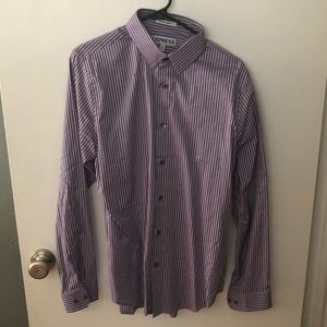 Express Purple Striped Button-up